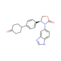 O=C1CCC(c2ccc([C@H]3COC(=O)N3c3ccc4[nH]cnc4c3)cc2)CC1 ZINC000116829000