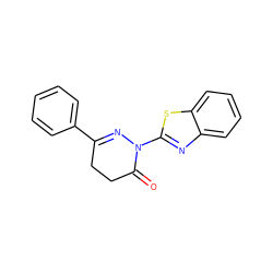 O=C1CCC(c2ccccc2)=NN1c1nc2ccccc2s1 ZINC000003954656