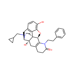 O=C1CCC2=C([C@@H]3Oc4c(O)ccc5c4[C@@]34CCN(CC3CC3)[C@H](C5)[C@]4(O)C2)N1CCc1ccccc1 ZINC000299838863