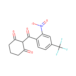 O=C1CCCC(=O)C1C(=O)c1ccc(C(F)(F)F)cc1[N+](=O)[O-] ZINC000100014475