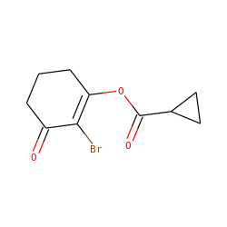 O=C1CCCC(OC(=O)C2CC2)=C1Br ZINC000013836348