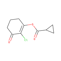 O=C1CCCC(OC(=O)C2CC2)=C1Cl ZINC000000027449