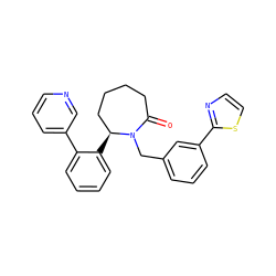 O=C1CCCC[C@H](c2ccccc2-c2cccnc2)N1Cc1cccc(-c2nccs2)c1 ZINC000166802469