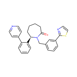 O=C1CCCC[C@H](c2ccccc2-c2ccncc2)N1Cc1cccc(-c2nccs2)c1 ZINC000167477028