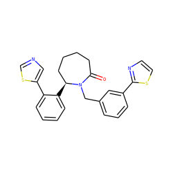 O=C1CCCC[C@H](c2ccccc2-c2cncs2)N1Cc1cccc(-c2nccs2)c1 ZINC000167107844