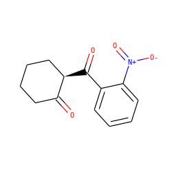 O=C1CCCC[C@H]1C(=O)c1ccccc1[N+](=O)[O-] ZINC000221502757