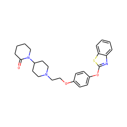 O=C1CCCCN1C1CCN(CCOc2ccc(Oc3nc4ccccc4s3)cc2)CC1 ZINC000034480730