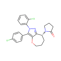 O=C1CCCN1[C@@H]1CCCOc2c1nn(-c1ccccc1Cl)c2-c1ccc(Cl)cc1 ZINC000084669311
