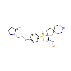 O=C1CCCN1CCOc1ccc(S(=O)(=O)[C@]2(C(=O)NO)CCC3(CCNCC3)C2)cc1 ZINC000299861933