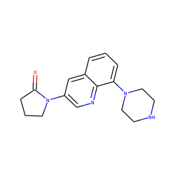 O=C1CCCN1c1cnc2c(N3CCNCC3)cccc2c1 ZINC000169347303
