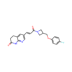 O=C1CCc2cc(/C=C/C(=O)N3CC(COc4ccc(F)cc4)C3)cnc2N1 ZINC000299834537
