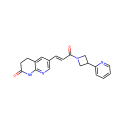 O=C1CCc2cc(/C=C/C(=O)N3CC(c4ccccn4)C3)cnc2N1 ZINC000299825846