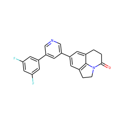 O=C1CCc2cc(-c3cncc(-c4cc(F)cc(F)c4)c3)cc3c2N1CC3 ZINC000071330425