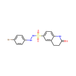 O=C1CCc2cc(S(=O)(=O)NNc3ccc(Br)cc3)ccc2N1 ZINC000653701699