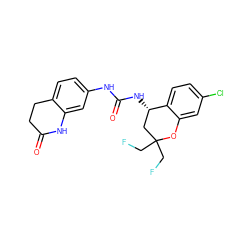 O=C1CCc2ccc(NC(=O)N[C@H]3CC(CF)(CF)Oc4cc(Cl)ccc43)cc2N1 ZINC000143471044