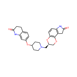 O=C1CCc2ccc(OC3CCN(C[C@@H]4COc5c(ccc6c5CC(=O)N6)O4)CC3)cc2N1 ZINC000049052025