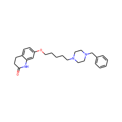 O=C1CCc2ccc(OCCCCCN3CCN(Cc4ccccc4)CC3)cc2N1 ZINC001772598470