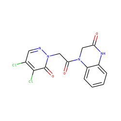 O=C1CN(C(=O)Cn2ncc(Cl)c(Cl)c2=O)c2ccccc2N1 ZINC000004931805