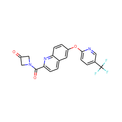 O=C1CN(C(=O)c2ccc3cc(Oc4ccc(C(F)(F)F)cn4)ccc3n2)C1 ZINC001772643980
