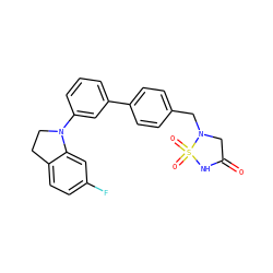 O=C1CN(Cc2ccc(-c3cccc(N4CCc5ccc(F)cc54)c3)cc2)S(=O)(=O)N1 ZINC000045338320