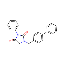 O=C1CN(Cc2ccc(-c3ccccc3)cc2)C(=O)N1c1ccccc1 ZINC000653802171