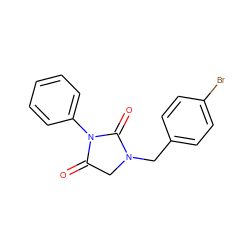 O=C1CN(Cc2ccc(Br)cc2)C(=O)N1c1ccccc1 ZINC000653802221