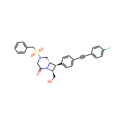 O=C1CN(S(=O)(=O)Cc2ccccc2)C[C@@H]2[C@@H](c3ccc(C#Cc4ccc(F)cc4)cc3)[C@@H](CO)N12 ZINC000095599317