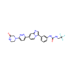 O=C1CN(c2ccc(-c3ccn4c(-c5cccc(NC(=O)NCC(F)(F)F)c5)cnc4c3)nn2)CCN1 ZINC000146952603