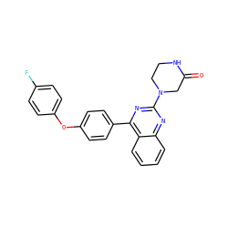 O=C1CN(c2nc(-c3ccc(Oc4ccc(F)cc4)cc3)c3ccccc3n2)CCN1 ZINC000115759877