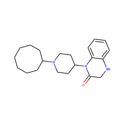 O=C1CNc2ccccc2N1C1CCN(C2CCCCCCC2)CC1 ZINC000114712680