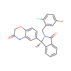 O=C1COc2ccc([C@]3(O)c4ccccc4C(=O)N3Cc3cc(Br)ccc3F)cc2N1 ZINC000116254224
