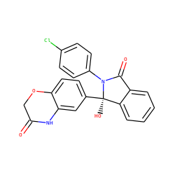 O=C1COc2ccc([C@]3(O)c4ccccc4C(=O)N3c3ccc(Cl)cc3)cc2N1 ZINC000116255060