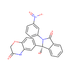 O=C1COc2ccc([C@]3(O)c4ccccc4C(=O)N3c3cccc([N+](=O)[O-])c3)cc2N1 ZINC000059203429