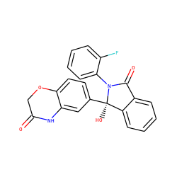 O=C1COc2ccc([C@]3(O)c4ccccc4C(=O)N3c3ccccc3F)cc2N1 ZINC000116261038