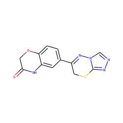 O=C1COc2ccc(C3=Nn4cnnc4SC3)cc2N1 ZINC000073198000