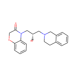 O=C1COc2ccccc2N1C[C@@H](O)CN1CCc2ccccc2C1 ZINC000209714121