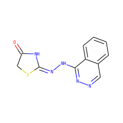 O=C1CSC(=NNc2nncc3ccccc23)N1 ZINC001772623136