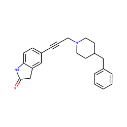 O=C1Cc2cc(C#CCN3CCC(Cc4ccccc4)CC3)ccc2N1 ZINC000013813191