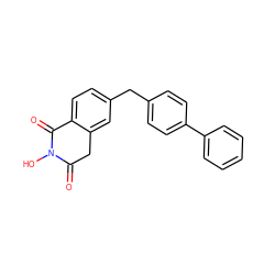 O=C1Cc2cc(Cc3ccc(-c4ccccc4)cc3)ccc2C(=O)N1O ZINC000299857572