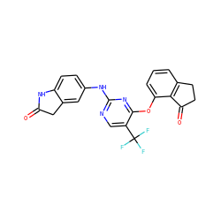 O=C1Cc2cc(Nc3ncc(C(F)(F)F)c(Oc4cccc5c4C(=O)CC5)n3)ccc2N1 ZINC000145963390