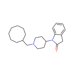 O=C1Cc2ccccc2N1C1CCN(CC2CCCCCCC2)CC1 ZINC000013561276