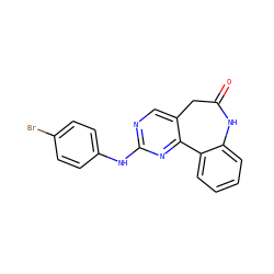 O=C1Cc2cnc(Nc3ccc(Br)cc3)nc2-c2ccccc2N1 ZINC000045364464