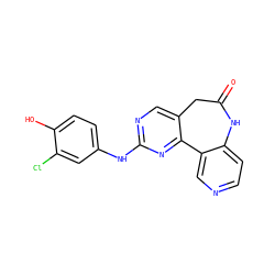 O=C1Cc2cnc(Nc3ccc(O)c(Cl)c3)nc2-c2cnccc2N1 ZINC000045368437