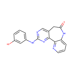 O=C1Cc2cnc(Nc3cccc(O)c3)nc2-c2ncccc2N1 ZINC000045384829