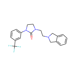 O=C1N(CCN2Cc3ccccc3C2)CCN1c1cccc(C(F)(F)F)c1 ZINC000043120241