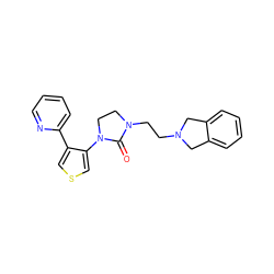 O=C1N(CCN2Cc3ccccc3C2)CCN1c1cscc1-c1ccccn1 ZINC000043064586