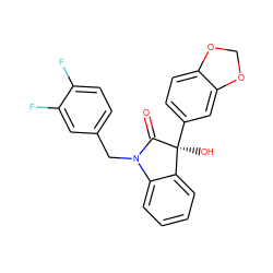 O=C1N(Cc2ccc(F)c(F)c2)c2ccccc2[C@]1(O)c1ccc2c(c1)OCO2 ZINC000071333483