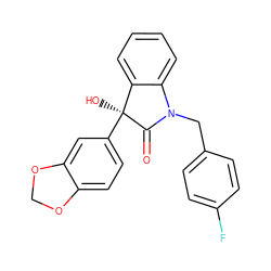 O=C1N(Cc2ccc(F)cc2)c2ccccc2[C@]1(O)c1ccc2c(c1)OCO2 ZINC000071333230