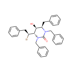 O=C1N(Cc2ccccc2)[C@H]([C@@H](Br)Cc2ccccc2)[C@@H](O)[C@@H](Cc2ccccc2)N1Cc1ccccc1 ZINC000014943315