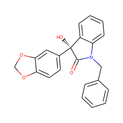 O=C1N(Cc2ccccc2)c2ccccc2[C@]1(O)c1ccc2c(c1)OCO2 ZINC000071331960